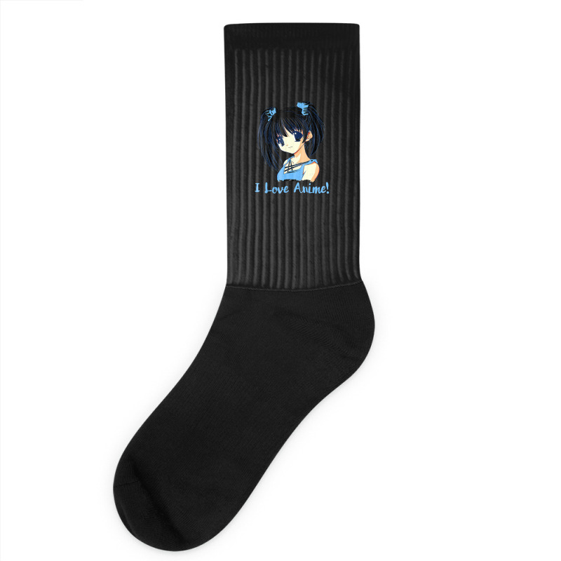 I Love Anime! Anime Girl Socks by FranklinTepper1 | Artistshot