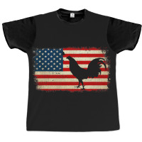 Vintage Us Flag Cockfighting Video Graphic T-shirt | Artistshot