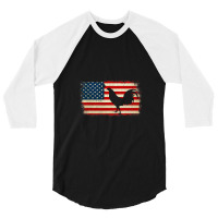 Vintage Us Flag Cockfighting Video 3/4 Sleeve Shirt | Artistshot