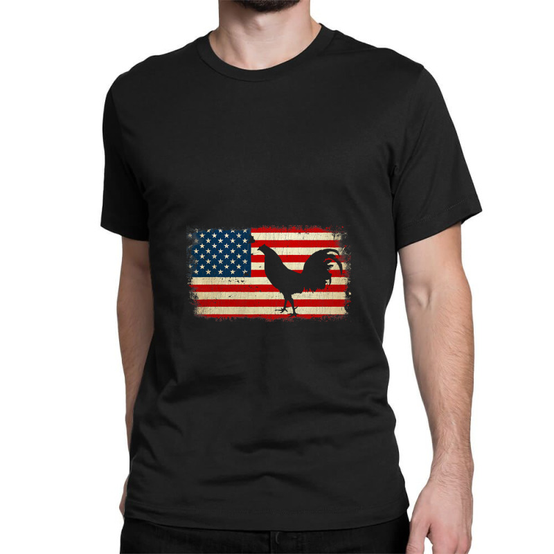 Vintage Us Flag Cockfighting Video Classic T-shirt by JasonJoplin | Artistshot