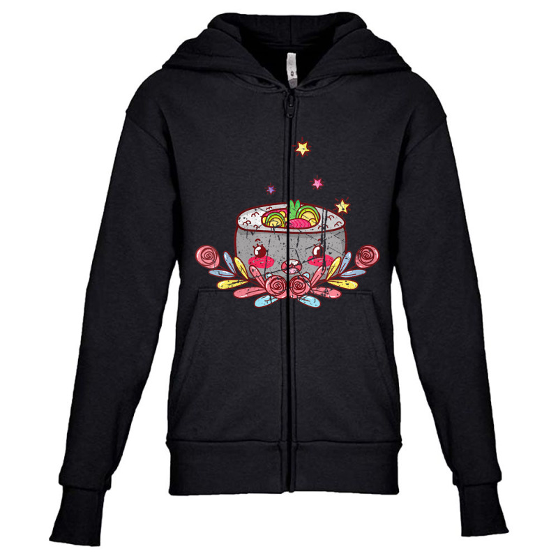 Womens Sushi Roll Lover Maki Japanese Food Cuisine Sushi Kawaii V-neck Youth Zipper Hoodie by tiennguyen | Artistshot