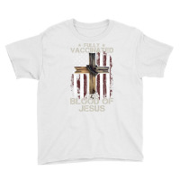 Christian Usa Flag Fully Vaccinated By The Blood Of Jesus Long Sleeve Youth Tee | Artistshot