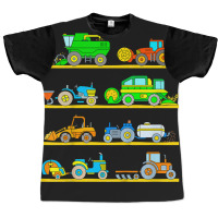 Kids Combine Harvester Farm Vehicles Tractor Boys Graphic T-shirt | Artistshot