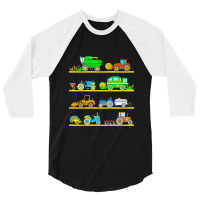 Kids Combine Harvester Farm Vehicles Tractor Boys 3/4 Sleeve Shirt | Artistshot