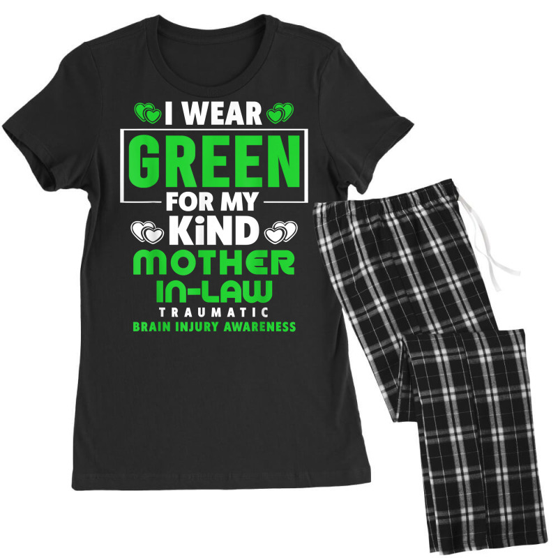 I Wear Green For My Mother In Law   Brain Injury Awareness T Shirt Women's Pajamas Set by TeaMenShop | Artistshot