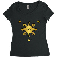 Philippine Flag Sun Stars Filipino Filipina Pinoy Baybayin Women's Triblend Scoop T-shirt | Artistshot