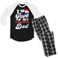 I Love My Panamanian Dad. Father's Day Premium T Shirt Men's 3/4 Sleeve Pajama Set | Artistshot