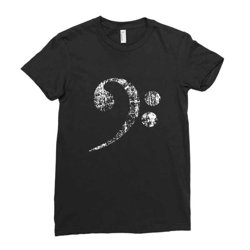 Bass Clef Distressed Ladies Fitted T-Shirt by TIMMYBWRIGHT | Artistshot