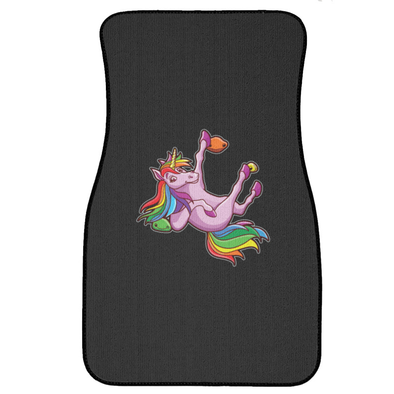 Funny Unicorn Rock Climbing Bouldering Rainbow Front Car Mat | Artistshot