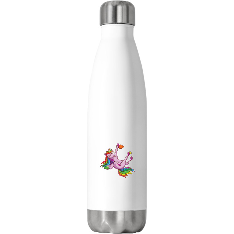 Funny Unicorn Rock Climbing Bouldering Rainbow Stainless Steel Water Bottle | Artistshot