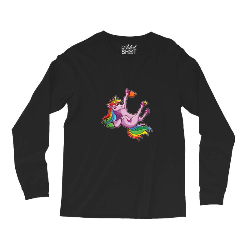 Funny Unicorn Rock Climbing Bouldering Rainbow Long Sleeve Shirts | Artistshot