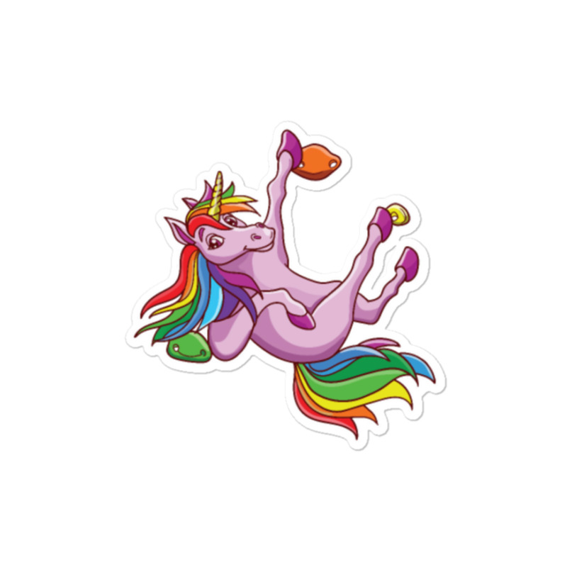 Funny Unicorn Rock Climbing Bouldering Rainbow Sticker | Artistshot