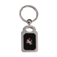 Funny Unicorn Rock Climbing Bouldering Rainbow Silver Rectangle Keychain | Artistshot