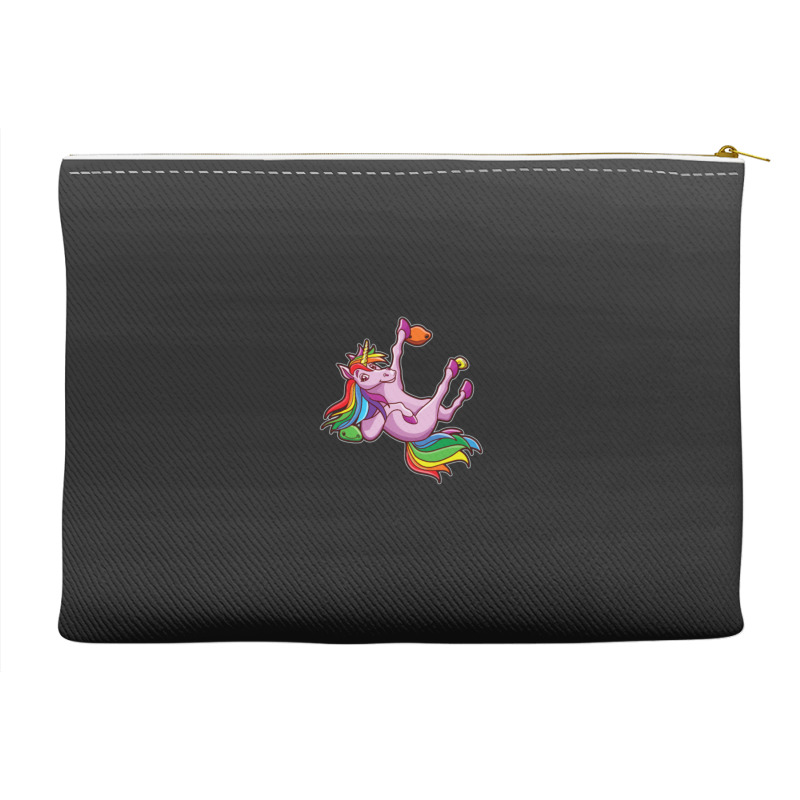 Funny Unicorn Rock Climbing Bouldering Rainbow Accessory Pouches | Artistshot