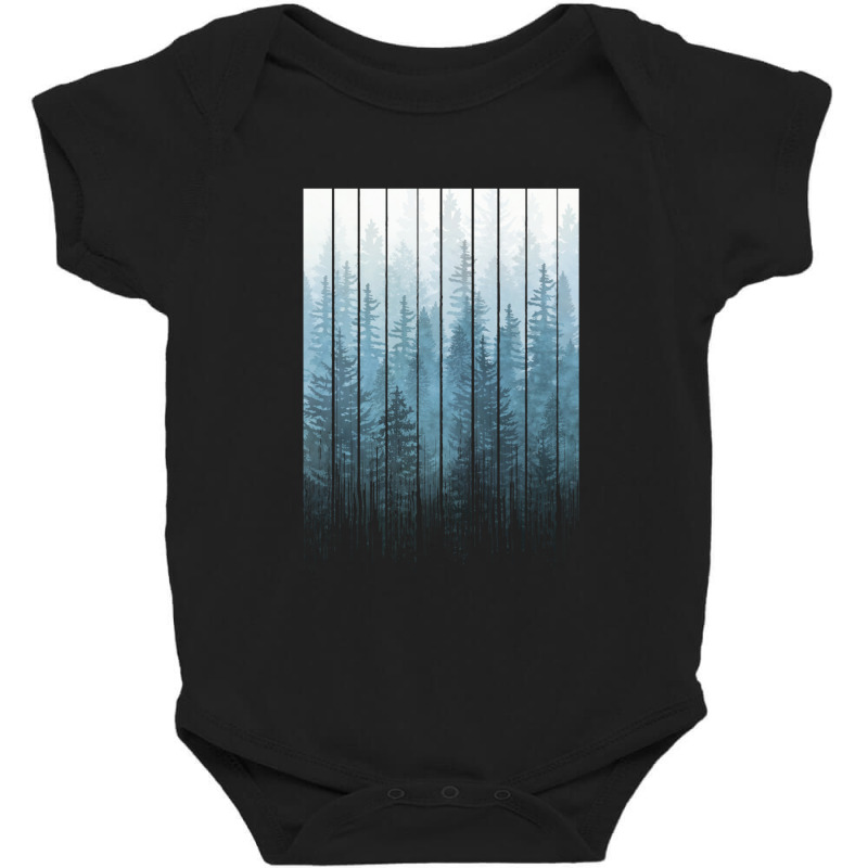 Grunge Dripping Turquoise Misty Forest Baby Bodysuit | Artistshot