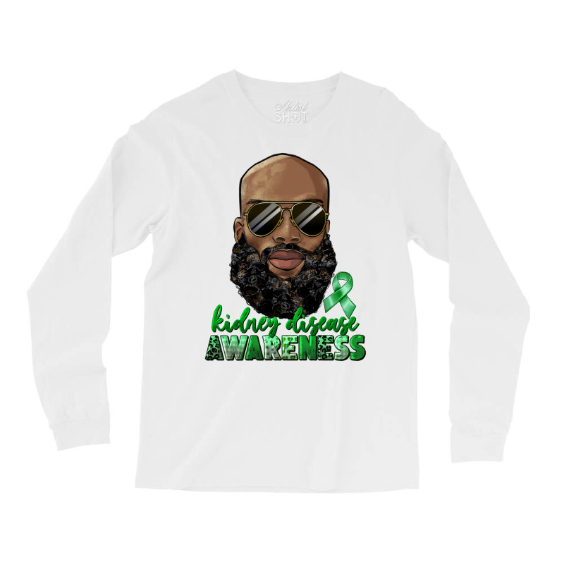 Kidney Disease Awareness Bald Black Man Long Sleeve Shirts | Artistshot