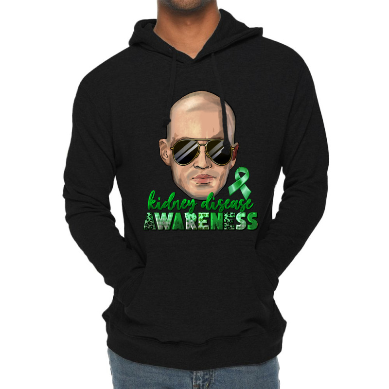 Kidney Disease Awareness Bald Man Lightweight Hoodie | Artistshot