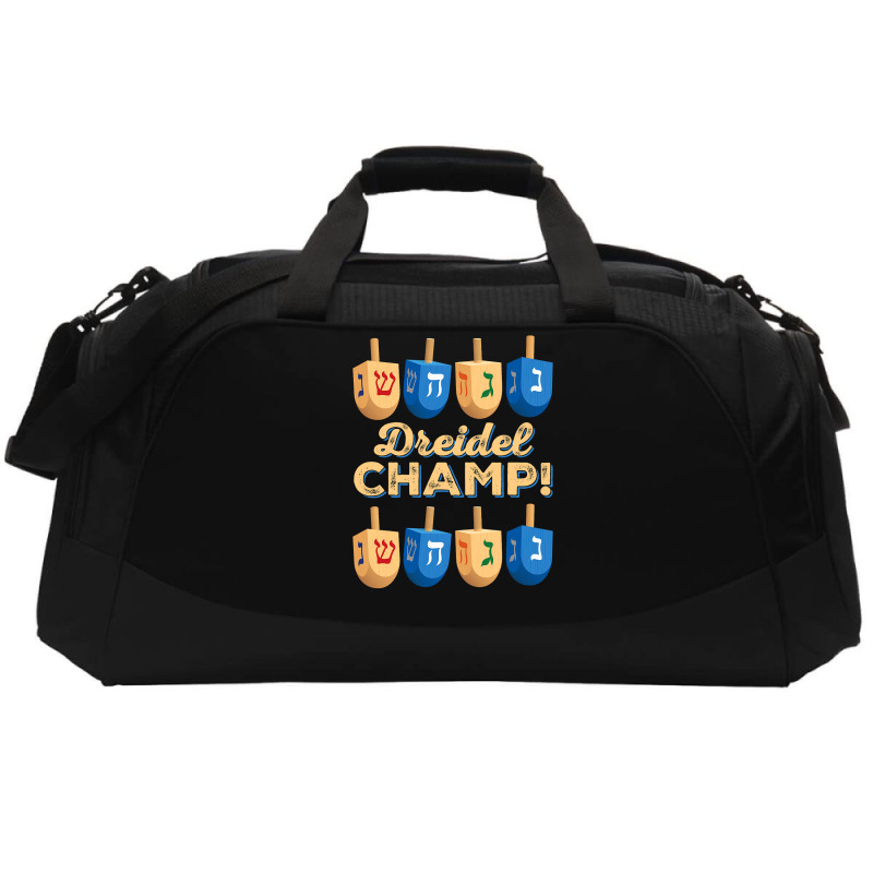 Funny Jewish Tshirt Dreidel Champ Cute Hanukkah Gift Active Duffel | Artistshot