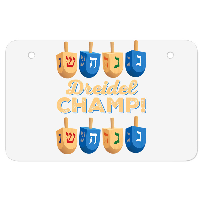 Funny Jewish Tshirt Dreidel Champ Cute Hanukkah Gift Atv License Plate | Artistshot