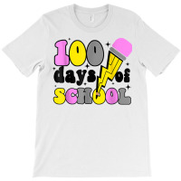 Groovy Happy 100 Days Of School Thunder Kids Teachers T Shirt T-shirt | Artistshot