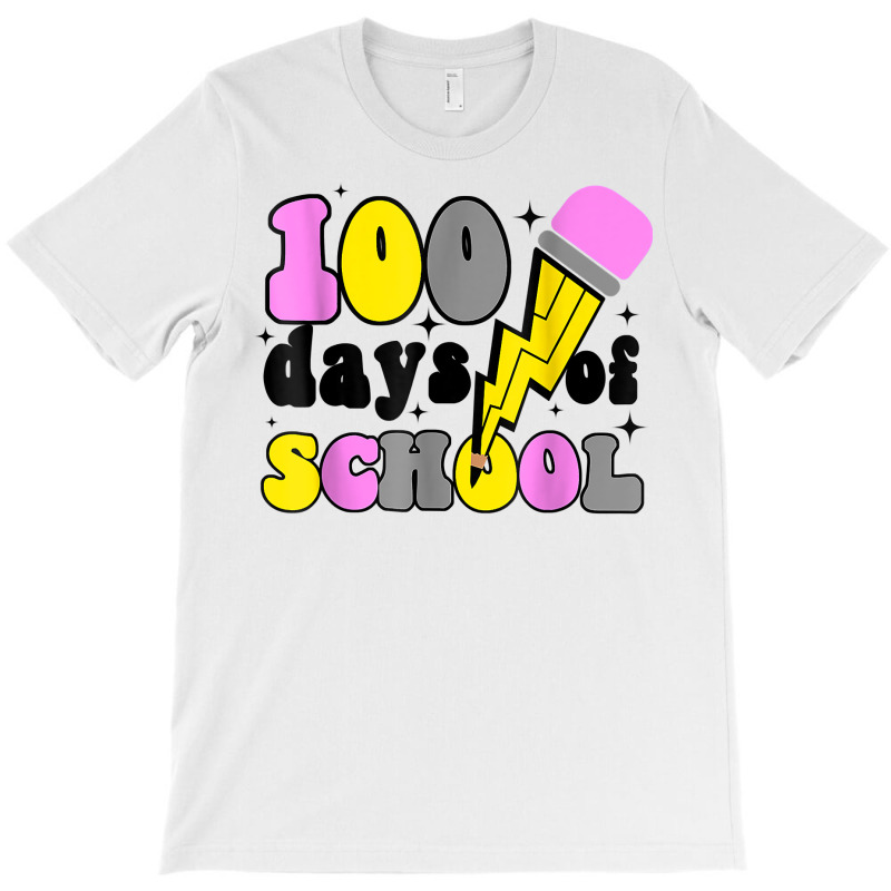 Groovy Happy 100 Days Of School Thunder Kids Teachers T Shirt T-shirt | Artistshot