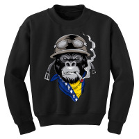 Bosnian And Herzegovinian Flag Biker Bosnia Herzegovina Youth Sweatshirt | Artistshot