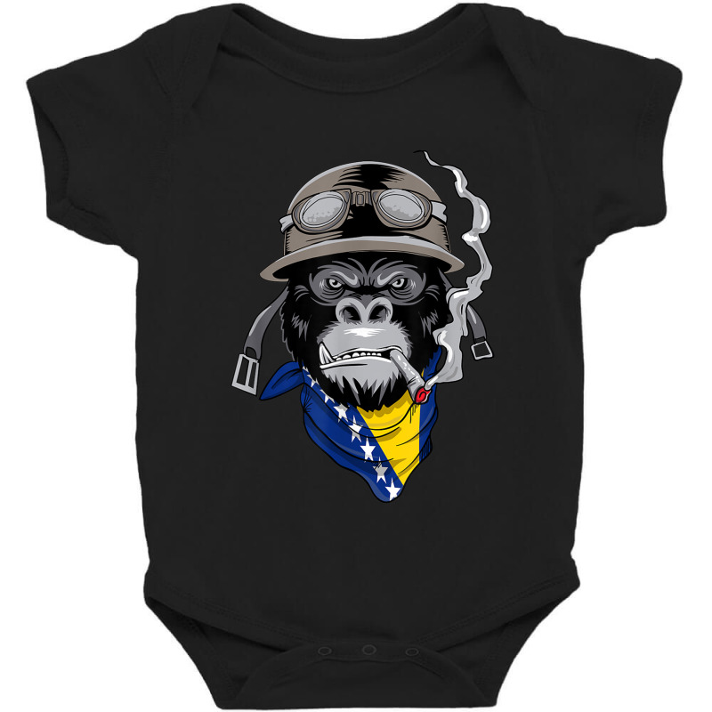 Bosnian And Herzegovinian Flag Biker Bosnia Herzegovina Baby Bodysuit by VictorMRodriguez | Artistshot