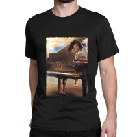 Beautiful Piano Graphic Abstract Futuristic Digital Brush 1 Classic T-shirt | Artistshot