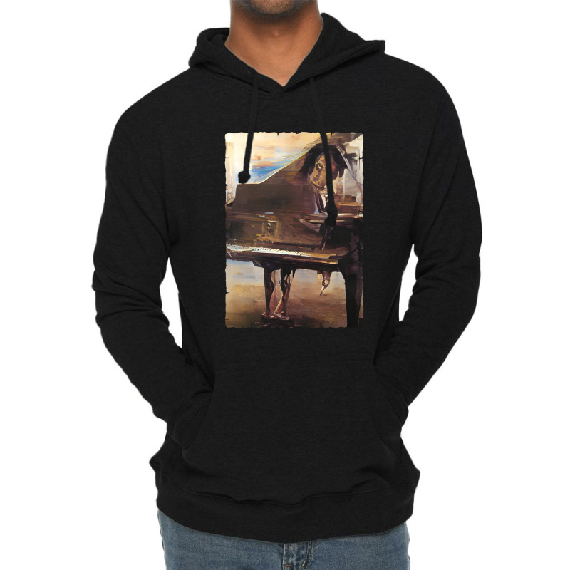 Beautiful Piano Graphic Abstract Futuristic Digital Brush 1 Lightweight Hoodie by TIMMYBWRIGHT | Artistshot