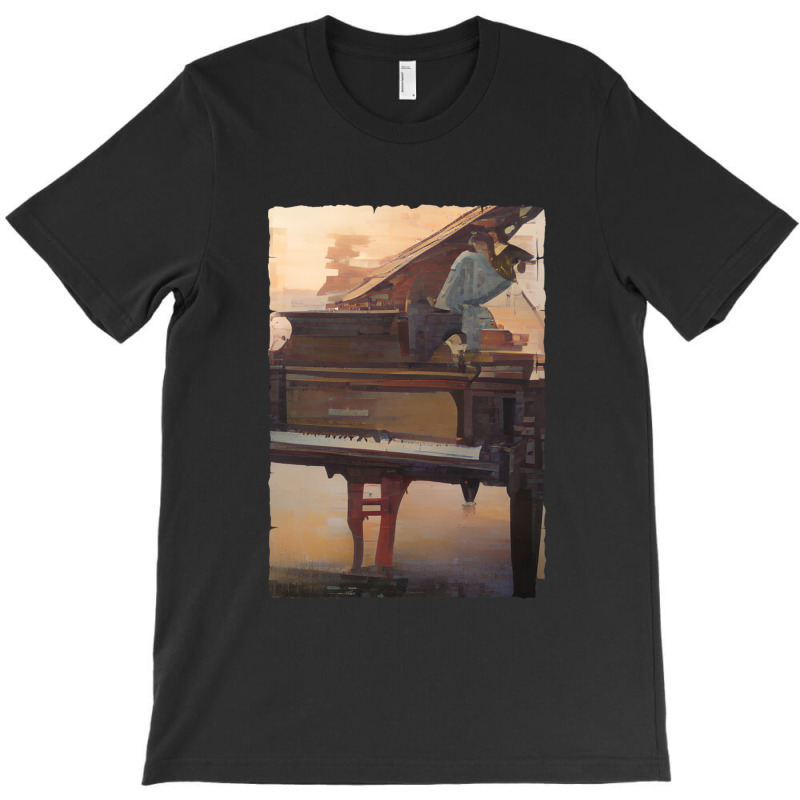 Beautiful Piano Instrument Abstract Futuristic Digital Graphic T-Shirt by TIMMYBWRIGHT | Artistshot