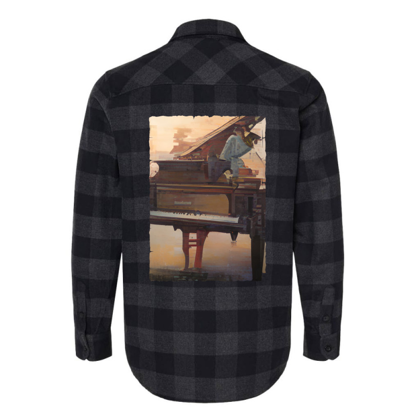 Beautiful Piano Instrument Abstract Futuristic Digital Graphic Flannel Shirt by TIMMYBWRIGHT | Artistshot