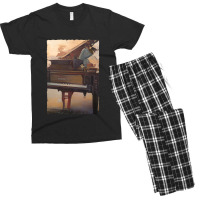 Beautiful Piano Instrument Abstract Futuristic Digital Graphic Men's T-shirt Pajama Set | Artistshot