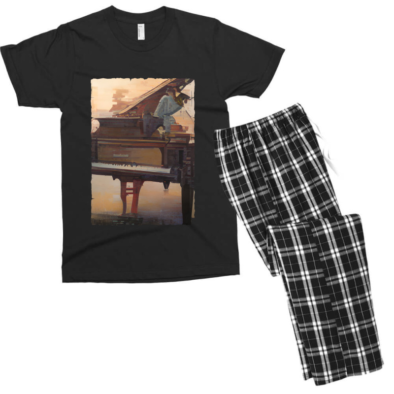 Beautiful Piano Instrument Abstract Futuristic Digital Graphic Men's T-shirt Pajama Set by TIMMYBWRIGHT | Artistshot