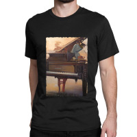 Beautiful Piano Instrument Abstract Futuristic Digital Graphic Classic T-shirt | Artistshot