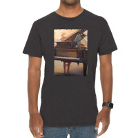 Beautiful Piano Instrument Abstract Futuristic Digital Graphic Vintage T-shirt | Artistshot