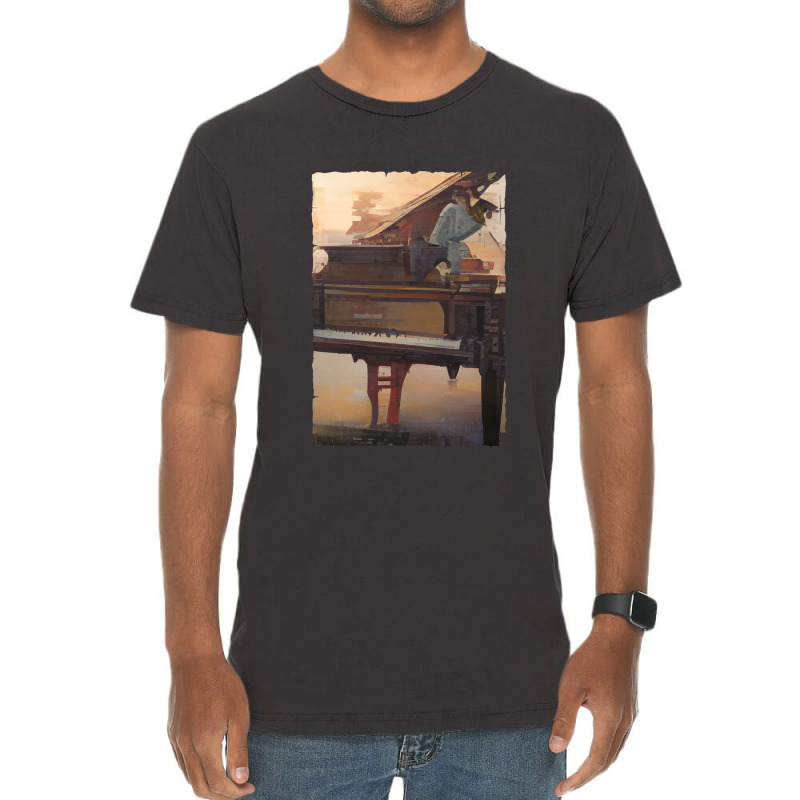 Beautiful Piano Instrument Abstract Futuristic Digital Graphic Vintage T-Shirt by TIMMYBWRIGHT | Artistshot