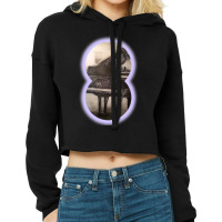 Beautiful Piano Musician Art Abstract Futuristic Digital Graphic Cropped Hoodie | Artistshot