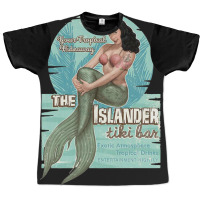 The Islander Tiki Bar Bettie Page Mermaid Graphic T-shirt | Artistshot