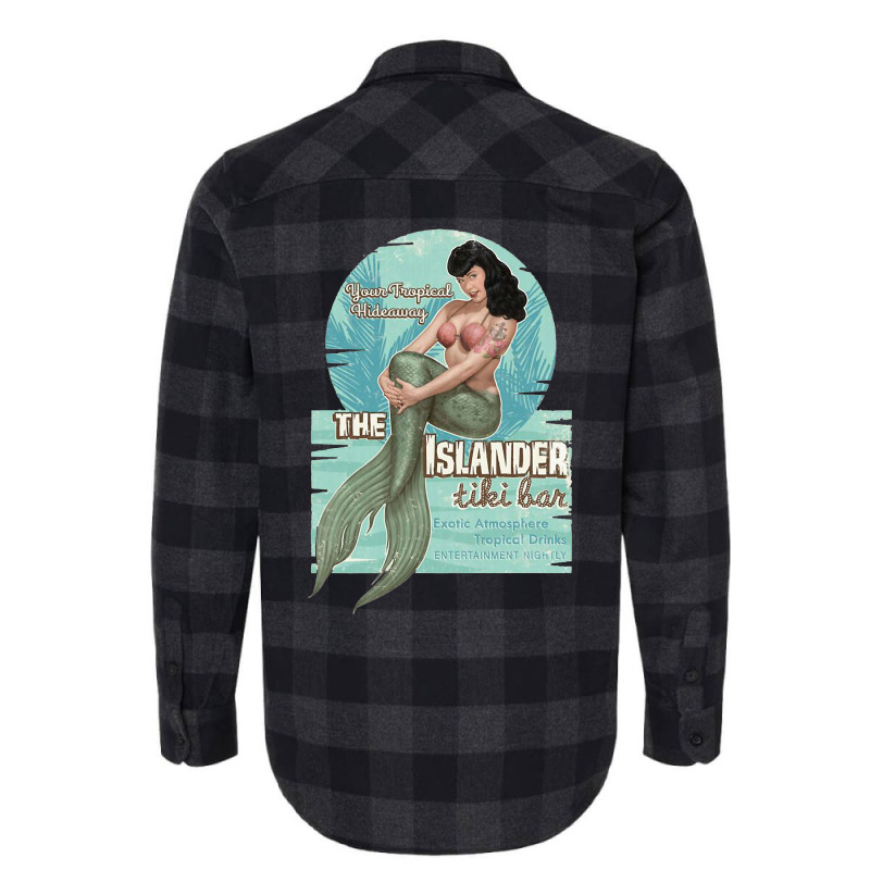 The Islander Tiki Bar Bettie Page Mermaid Flannel Shirt by SusanneRestemayer | Artistshot