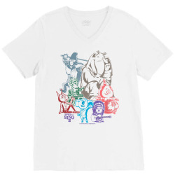 sing 2 neon character group poster t shirt V-Neck Tee | Artistshot