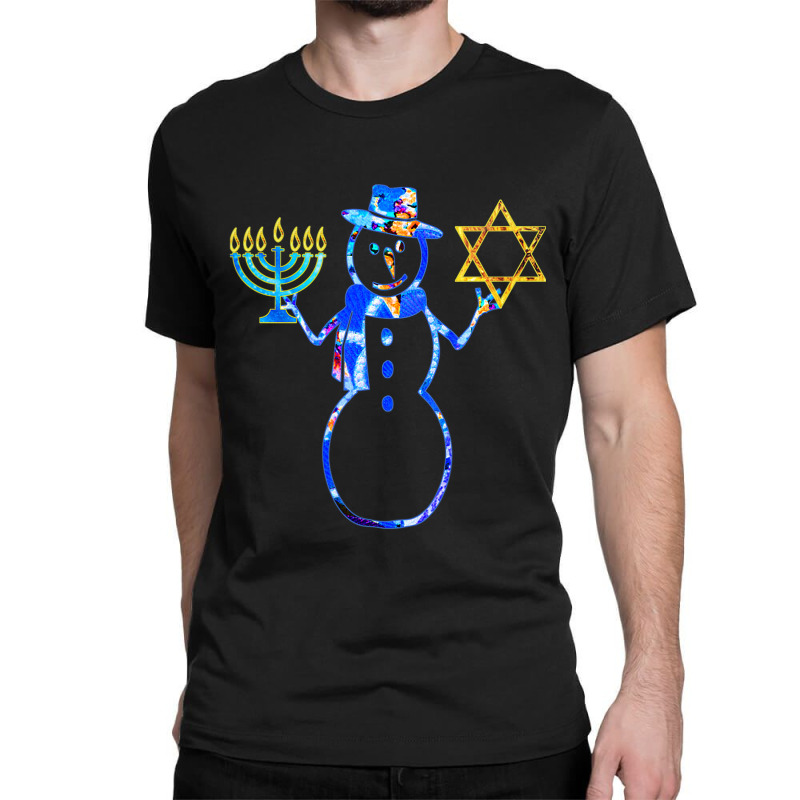 Hanukkah Gift Jewish Chrismukkah Chanukah Snowman Menorah Classic T-shirt | Artistshot