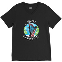 Christmas Harp Harpist Musician Xmas 2022 1 V-neck Tee | Artistshot