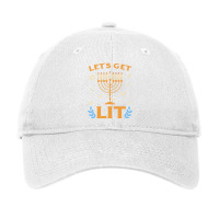 Hanukkah Lets Get Lit Menorah Funny Hebrew Jewish Holiday Adjustable Cap | Artistshot