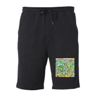 Orlando Florida Cartoon Map Fleece Short | Artistshot