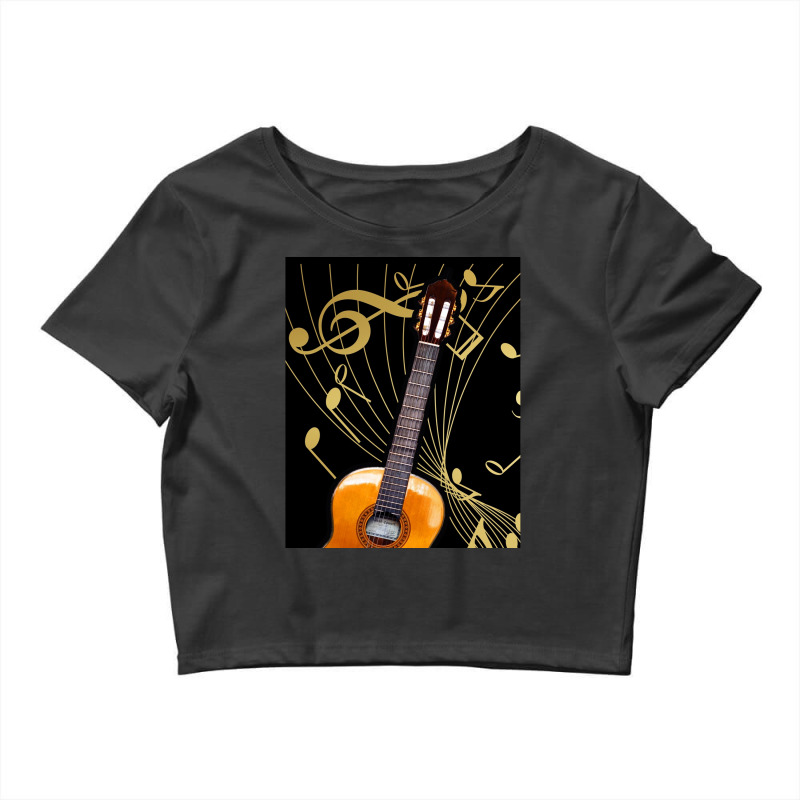 Guitar And Music Note Crop Top by HakimMohamed | Artistshot