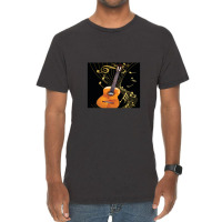 Guitar And Music Notes Vintage T-shirt | Artistshot