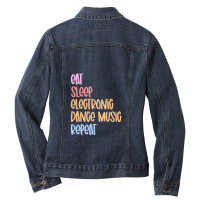 Repeat Electronic Dance Music.png Ladies Denim Jacket | Artistshot