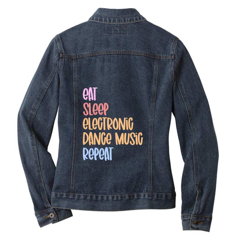 Repeat Electronic Dance Music.png Ladies Denim Jacket by MarkBressi | Artistshot