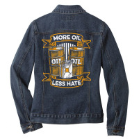 Oil Drilling Barrel Fracking   Fracker Oilfield T Shirt Ladies Denim Jacket | Artistshot