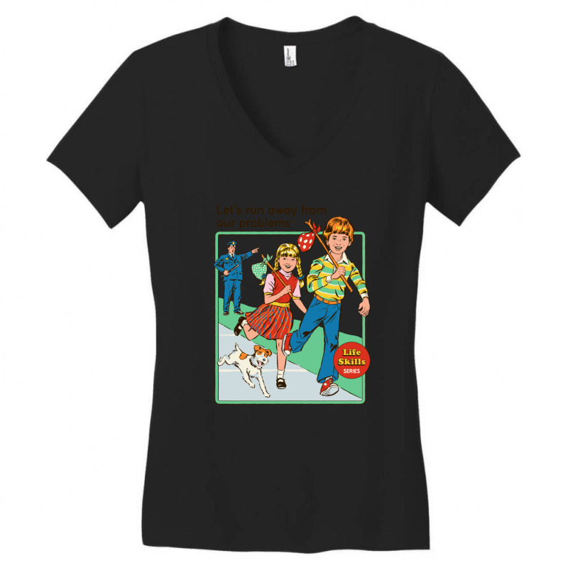 Let's Run Away Women's V-Neck T-Shirt by SamAlexanderMcnutt | Artistshot